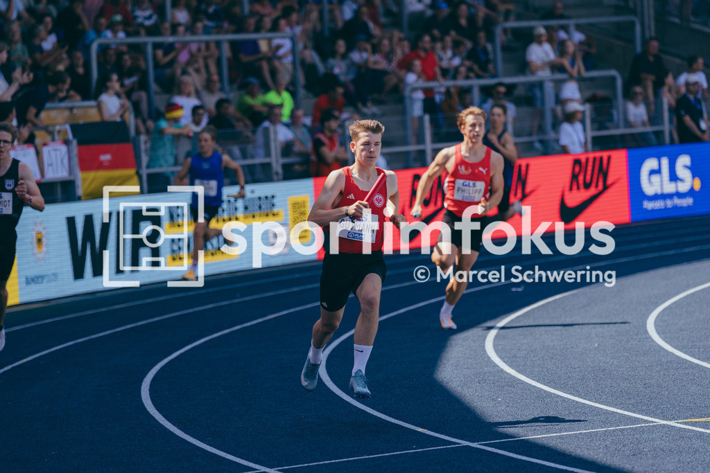 Deutsche Meisterschaften der Frauen und Männer 2026 | Jannik Elias Gutmann, Eintracht Frankfurt e.V., U20 4x400-Meter-Staffel, Deutsche Meisterschaften der Frauen und Männer 2026, Lohrheidestadion Bochum-Wattenscheid, 25.07.2026. Foto: Marcel Schwering / sportimfokus - Realisiert mit Pictrs.com