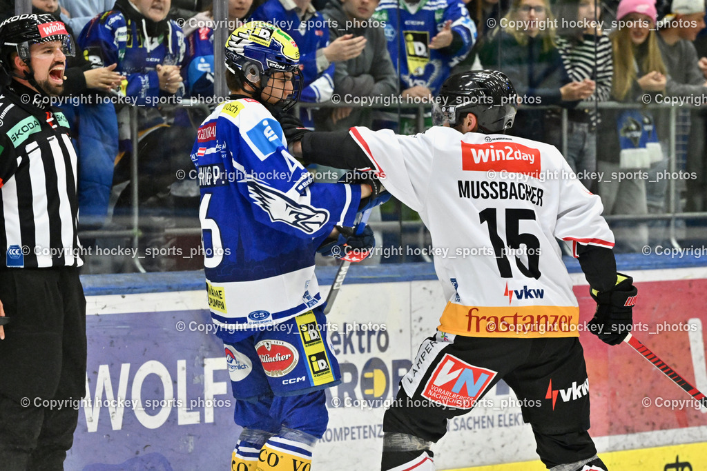 EC IDM Wärmepumpen VSV vs. Pioneers Vorarlberg | JERAM FILIP Referee, #46 Paul Sintschnig EC VSV, #15 Mark Mußbacher Pioneers Vorarlberg, EC IDM Wärmepumpen VSV vs. Pioneers Vorarlberg, EC IDM WÄRMEPUMPEN VSV vs. Pioneers Vorarlberg am 03.10.2025 in Villach (Stadthalle Villach), Austria, (Photo by Bernd Stefan)