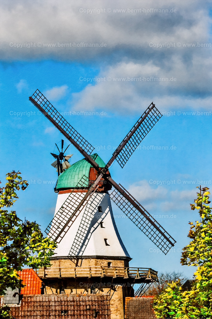 PDM2_3489_Muehle-Kappeln_80x120 | DIGITALKUNST. Mühle in Kappeln. __ Die Galerie- Holländer- Mühle " AMANDA " in der Stadt Kappeln im Frühherbst.  - Realisiert mit Pictrs.com