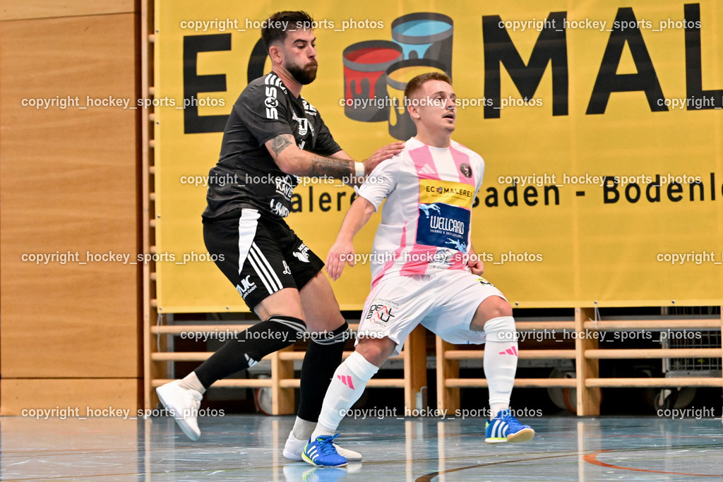 Carinthia Flamengo Futsal Club vs. FC Ljuti Krajisnici | #9 Mak Karabegovic FC Ljuti Krajisnici, #32 Smajl Delic Carinthia Flamengo, Carinthia Flamengo Futsal Club vs. FC Ljuti Krajisnici, Carinthia Flamengo Fusal Club vs. FC Ljuti Krajisnici am 12.10.2025 in Klagenfurt (Ballspielhalle Viktring), Austria, (Photo by Bernd Stefan)