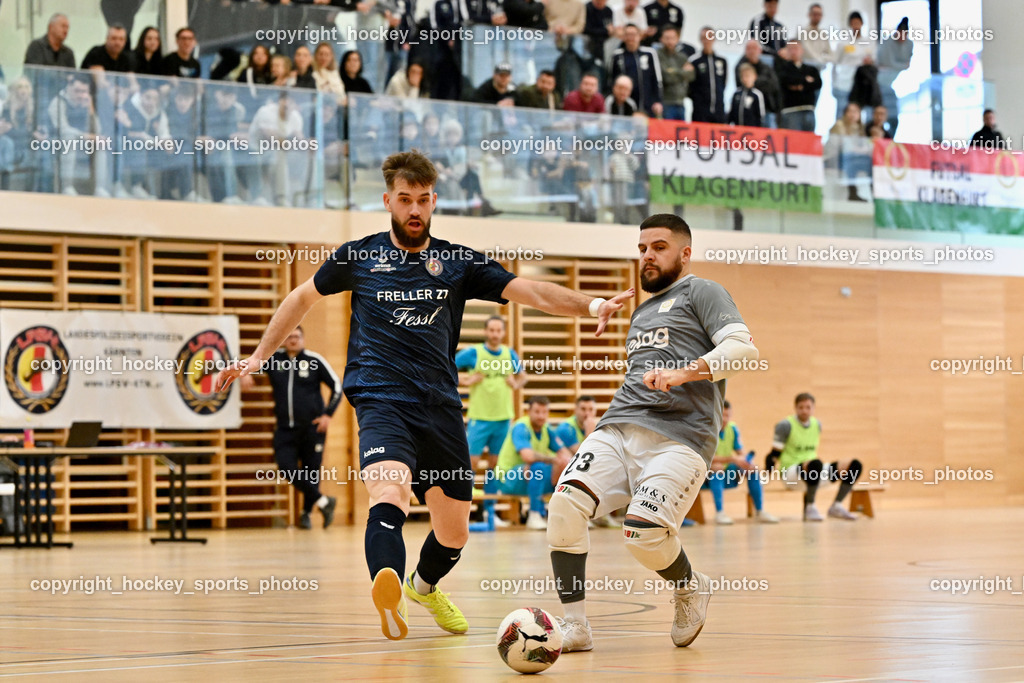 LPSV-Kärnten vs. FUTSAL versli.at Klagenfurt | #92 Elvir Dubinovic LPSV-Kärnten, #23 Marko Dekovic versli.at Klagenfurt, LPSV-Kärnten vs. FUTSAL versli.at Klagenfurt, LPSV-Kärnten vs. FUTSAL versli.at Klagenfurt am 01.02.2026 in Villach (Ballspielhalle St. Martin), Austria, (Photo by Bernd Stefan)