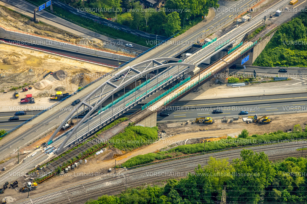 Herne240500292 | Luftbild, Autobahnkreuz Herne Großbaustelle mit Tunnel Neubau, Autobahn A43 und Autobahn A42, Baukau-West, Herne, Ruhrgebiet, Nordrhein-Westfalen, Deutschland