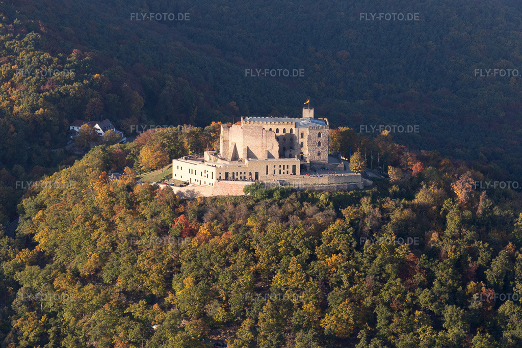 Luftbild: Hambacher Schloß im Ortsteil Diedesfeld in Neustadt im Bundesland Rheinland-Pfalz in Deutschland. Foto: IMG_095620.jpg vom 30.10.2016 durch Werner Riehm/FLY-FOTO.de