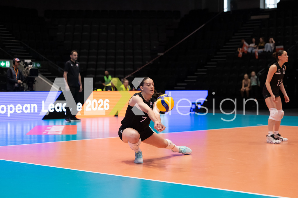 Georgia v Switzerland - CEV European League Women | KRIENS, SWITZERLAND - JUNE 12: MELANIA KATSITADZE of Georgia during the CEV European League match between Georgia and Switzerland at Pilatus Arena on June 12, 2026 in Kriens, Switzerland. - Realisiert mit Pictrs.com