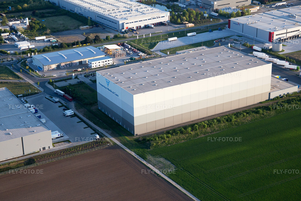 Luftbild: Industrie- und Gewerbegebiet NO mit Grieshaber Logistic Group AG in Biebesheim am Rhein im Bundesland Hessen in Deutschland. Foto: IMG_077717.jpg vom 23.04.2015 durch Werner Riehm/FLY-FOTO.de