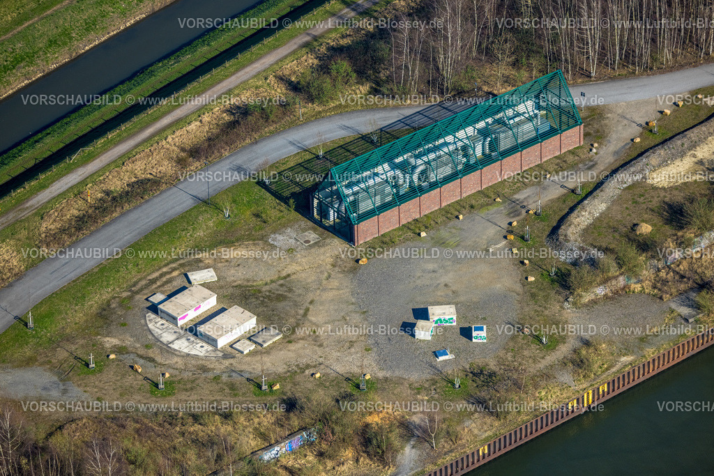 Gelsenkirchen240300418 | Luftbild, technische Anlage am Fluss Emscher, Schalke-Nord, Gelsenkirchen, Ruhrgebiet, Nordrhein-Westfalen, Deutschland