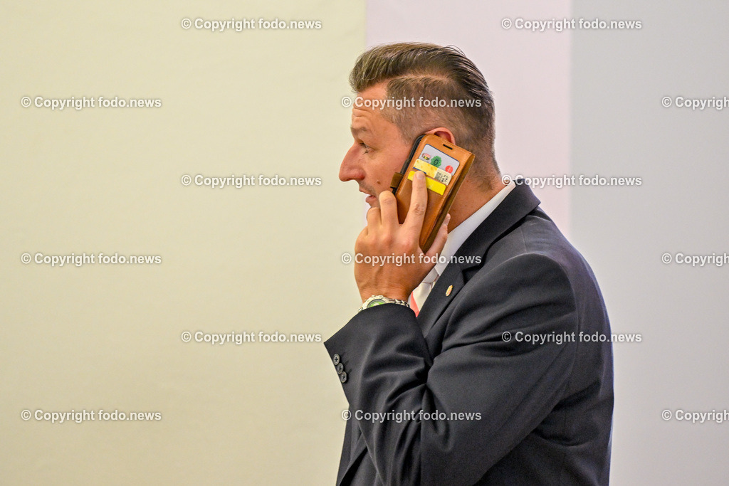 Pressewahldienst Linz zur Nationalratswahl 2024_ 29.09.2024-23 | 29.09.2024, Ursulinenhof Linz AUT, Nationalratswahl 2024, Pressewahldienst im Bild Michael Gruber (FP, LAbg., Landesparteisekretaer)