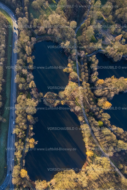 Gladbeck240108136 | Luftbild, Schlossteich im Wald am Wasserschloss Wittringen, Butendorf, Gladbeck, Ruhrgebiet, Nordrhein-Westfalen, Deutschland