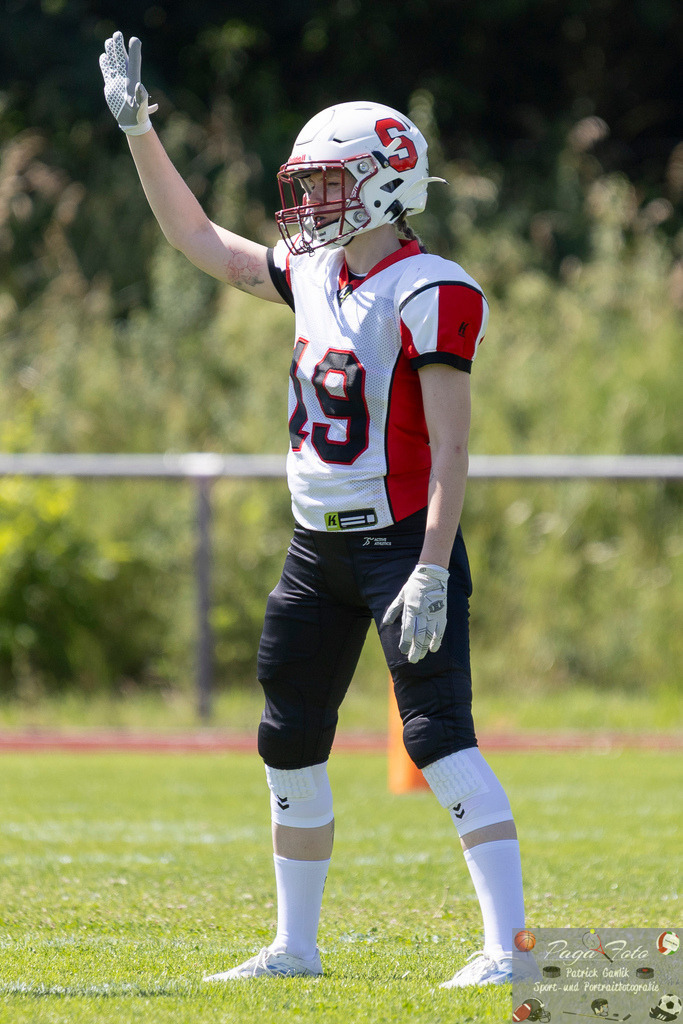 GFLW 1: German Football League Women 1: Rodgau Pioneers Ladies - Stuttgart Scorpions Sisters, 07.06.2026 | Maren Gruber (Stuttgart Scorpions Sisters #19), Freisteller, Portrait / Porträt, Rodgau Pioneers Ladies - Stuttgart Scorpions Sisters, Rodgau, Maingau-Energie-Stadion "Am Weichsee", 7.6.2026 - Realisiert mit Pictrs.com