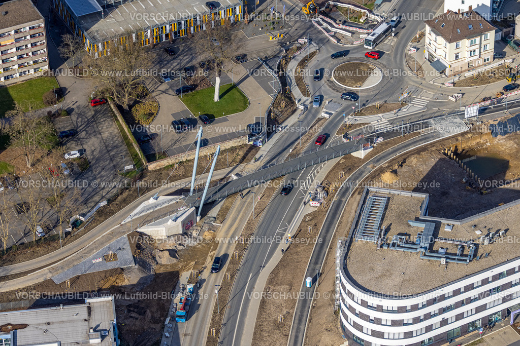 Witten230303330 | Luftbild, WITTEN, RHEINISCHER ESEL  BRÜCKENBAUWERK ÜBER DIE PFERDEBACHSTRASSE, Radwegbrücke, Radwegenetz,  Sonnenschein, Witten, Ruhrgebiet, Nordrhein-Westfalen, Deutschland