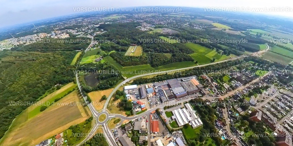 Bergkamen230990129 Erich-Ollenhauer-Strasse | Luftbild, Neuer Kreisverkehr der Trasse für die L821n Ortsumgehung zwischen Erich-Ollenhauer-Straße und Lünener Straße, Erdkugel, Fisheye Aufnahme, Fischaugen Aufnahme, 360 Grad Aufnahme, tiny world, Weddinghofen, Bergkamen, Ruhrgebiet, Nordrhein-Westfalen, Deutschland