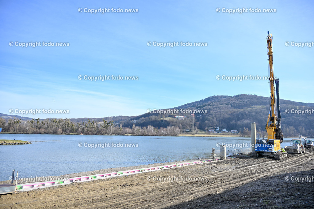 Spatenstich Hochwasserschutz Hafen Linz_ 06.2024_-6 | 06.02.2024, Hafen Linz, AUT, Spatenstich Hochwasserschutz Hafen Linz, Ein Jahrhundertprojekt, im Bild Baustelle zur Errichtung des Hochwasserschutz, Tor, Donau, Hafen, Industriehafen