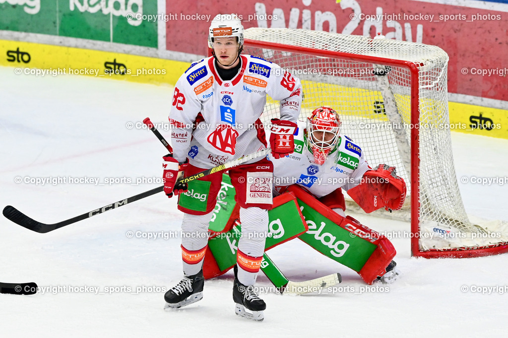 EC IDM WÄRMEPUMPEN VSV vs. EC KAC | #82  Nickl Thimo EC KAC, #32 Dahm Sebastian EC KAC, EC IDM WÄRMEPUMPEN VSV vs. EC KAC, EC IDM WÄRMEPUMPEN VSV vs. EC KAC am 02.02.2025 in Villach (Stadthalle Villach), Austria, (Photo by Bernd Stefan)