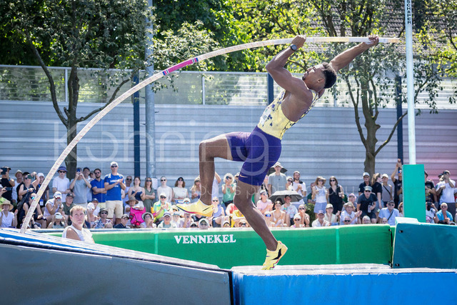 Multisport Event; Ratingen, 28.06.2026 | RATINGEN, GERMANY - JUNE 28, 2026 : Leo Neugebauer (GER / Germany) competing in the pole vault during the Multisport Event at Stadion Ratingen on June 28, 2026 in Ratingen, Germany.