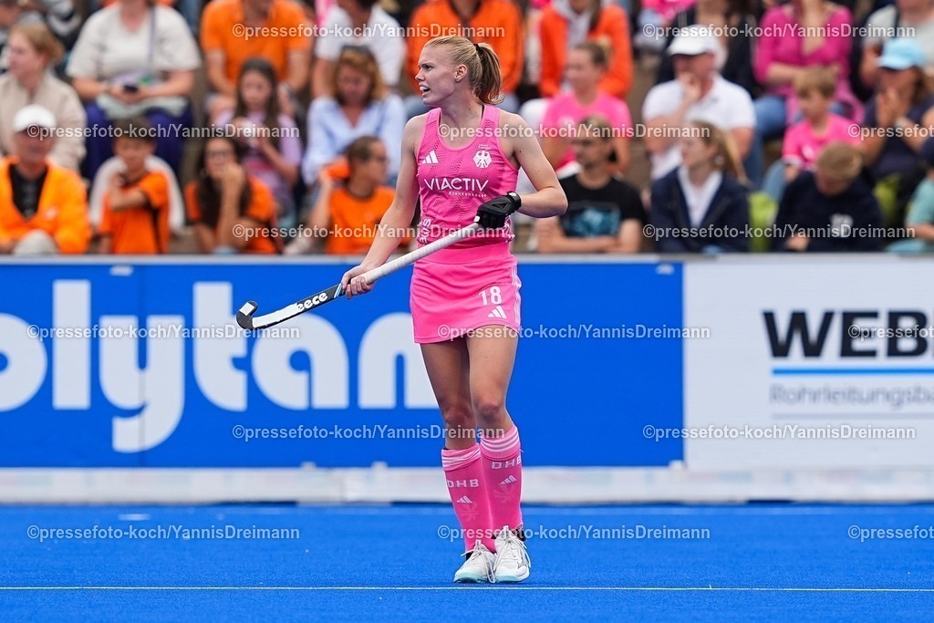 xydrx17082503060 | 17.08.2025, xydrx, Frauen EuroHockey Championship 2025, Finale, Niederlande - Deutschland, Sparkassenpark Mönchengladbach: Lilly Stoffelsma (GER #18)
