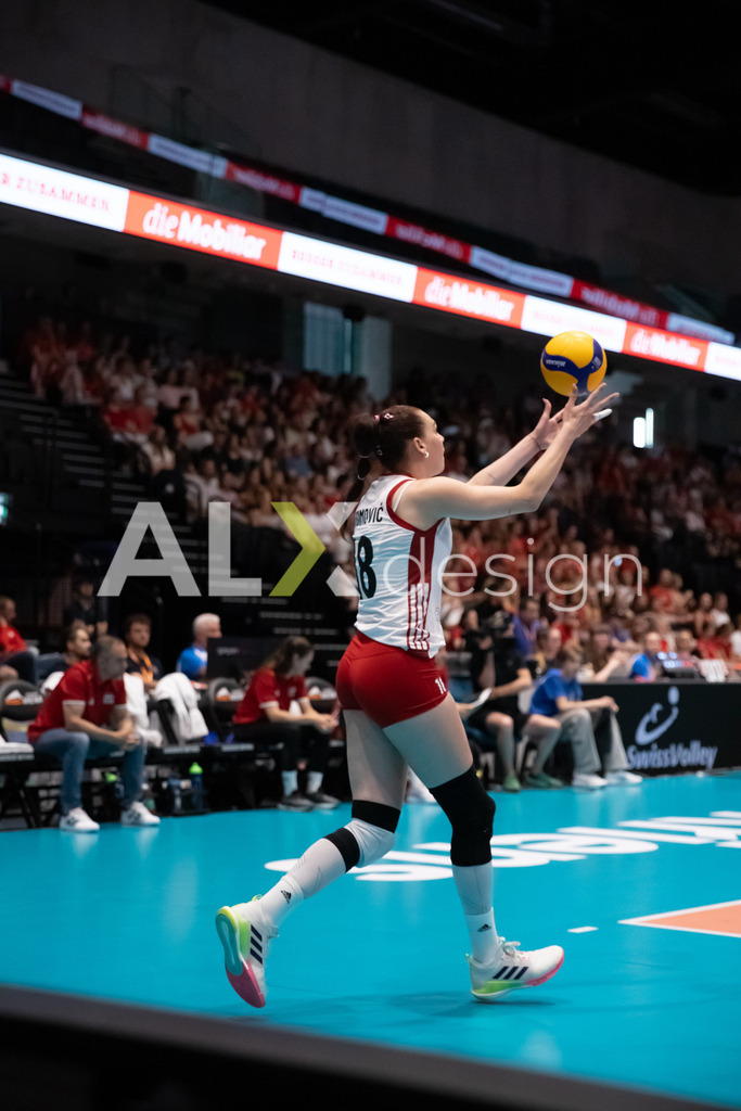 Austria v Switzerland - CEV European League Women | KRIENS, SWITZERLAND - JUNE 14: NINA NESIMOVIĆ of Austria during the CEV European League match between Austria and Switzerland at Pilatus Arena on June 14, 2026 in Kriens, Switzerland. - Realisiert mit Pictrs.com