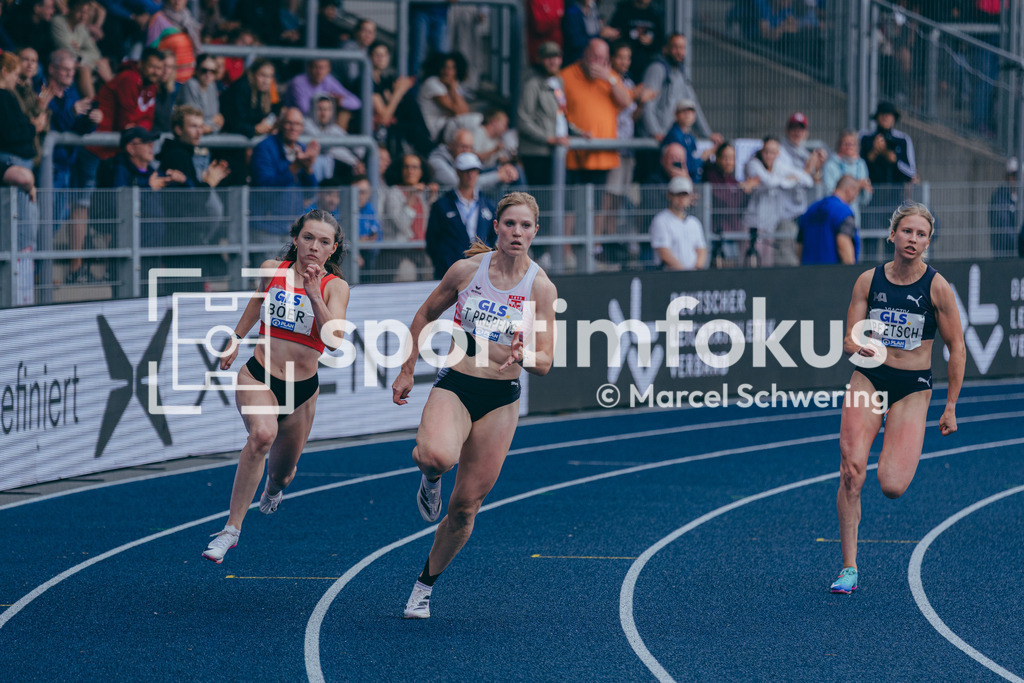 Deutsche Meisterschaften der Frauen und Männer 2026 | Celine Böer, LG Region Karlsruhe, Talea Prepens, TV Cloppenburg, 200-Meter-Lauf, Halbfinale, Deutsche Meisterschaften der Frauen und Männer 2026, Lohrheidestadion Bochum-Wattenscheid, 26.07.2026. Foto: Marcel Schwering / sportimfokus - Realisiert mit Pictrs.com