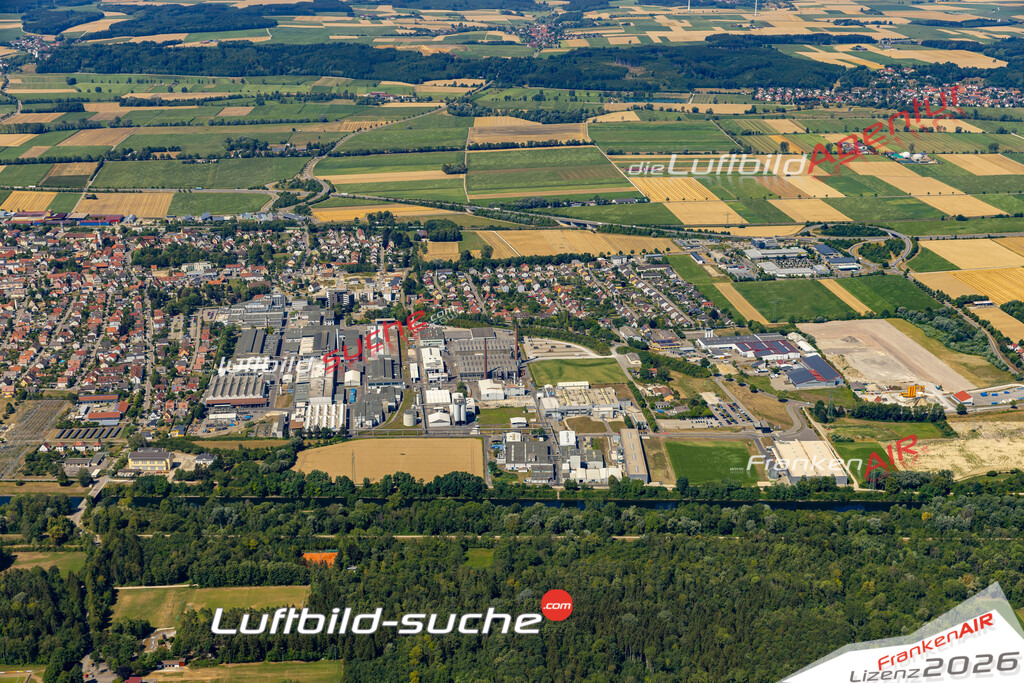 Das Luftbild der Stadt Meitingen wurde 2022 vom Flugzeug heraus erstellt (keine Drohnen-Aufnahmen) Aufnahmehöhe ca.450 Meter- hohe Bildauflösung und Druck-Qualität. Garantiert!