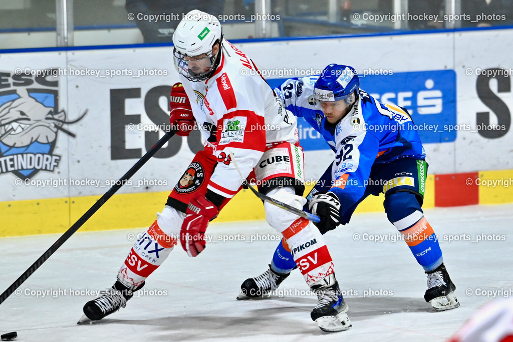 ESC Steindorf vs. ESV Ferlach  | #92 Ratz Patrick ESC Steindorf, #91 Alagic Adis ESV Ferlach, ESC Steindorf vs. ESV Ferlach , ESC Steindorf vs. ESV Ferlach  am 15.02.2026 in Steindorf (Ossiachersee Halle), Austria, (Photo by Bernd Stefan)