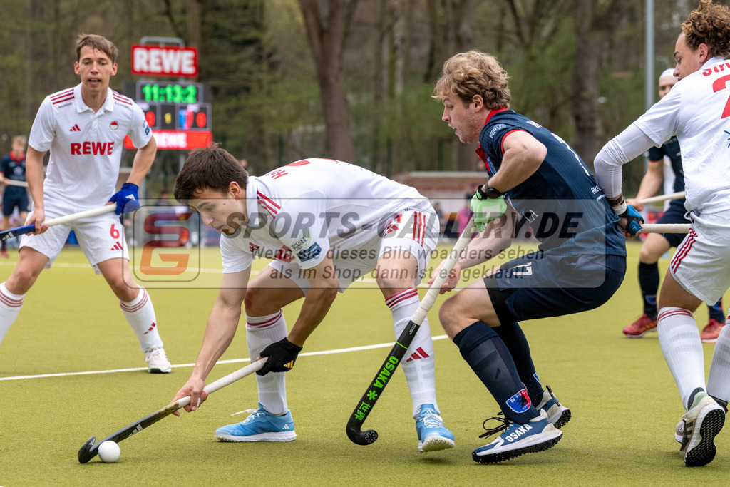 SFE_20250323_0051 | Köln, Deutschland, 23.03.2025:  Hockey 1. Bundesliga Herren Rot-Weiss Köln - Berliner HC im KTHC Stadion Rot-Weiss Köln Tennis and Hockey Club am 23.03.2025 in Köln, Deutschland. (Foto von Stephan Fehrmann)Köln, Germany, 23.03.2025: Hockey 1. Bundesliga Herren Rot-Weiss Köln - Berliner HC in KTHC Stadion Rot-Weiss Köln Tennis and Hockey Club at 23.03.2025 in Köln, Deutschland. (Foto from Stephan Fehrmann)