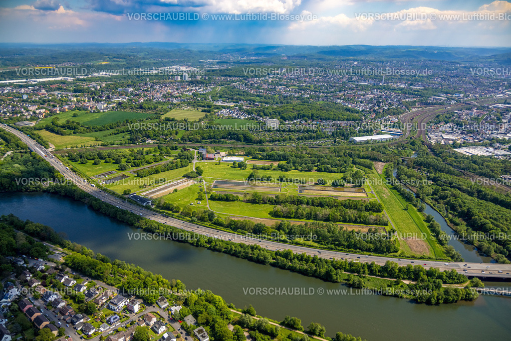 Hagen230502816 | Luftbild, Wasserwerk Hengstey, Fluss Volme Mündung in die Ruhr, Ortsansicht Boele, Hagen, Sauerland, Nordrhein-Westfalen, Deutschland