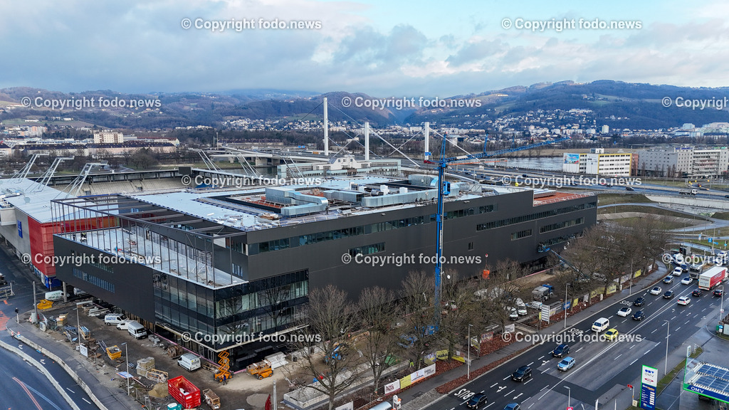 Linz_ Hafenstrasse_ Baustelle Moebel Lutz_ 13.02.2024-1 | 13.02.2024, Linz, AUT, Hafenstrasse, im Bild Baustelle Moebel Lutz

Drohne