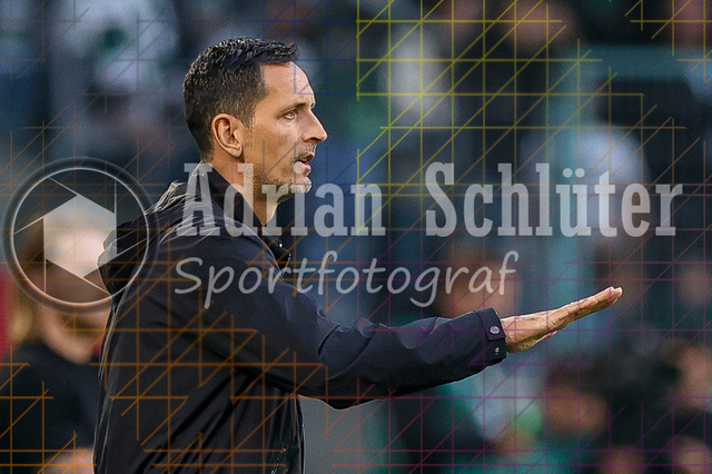 Borussia Mönchengladbach vs Eintracht Frankfurt - Bundesliga  | Mönchengladbach, Deutschland, 27.09.25:   Trainer Dino Toppmoeller gestikuliert, Gestik waehrend des Spiels der Bundesliga zwischen Borussia Mönchengladbach vs Eintracht Frankfurt im Stadion im Borussia Park(Foto von Brauer-Fotoagentur / Adrian Schlueter)