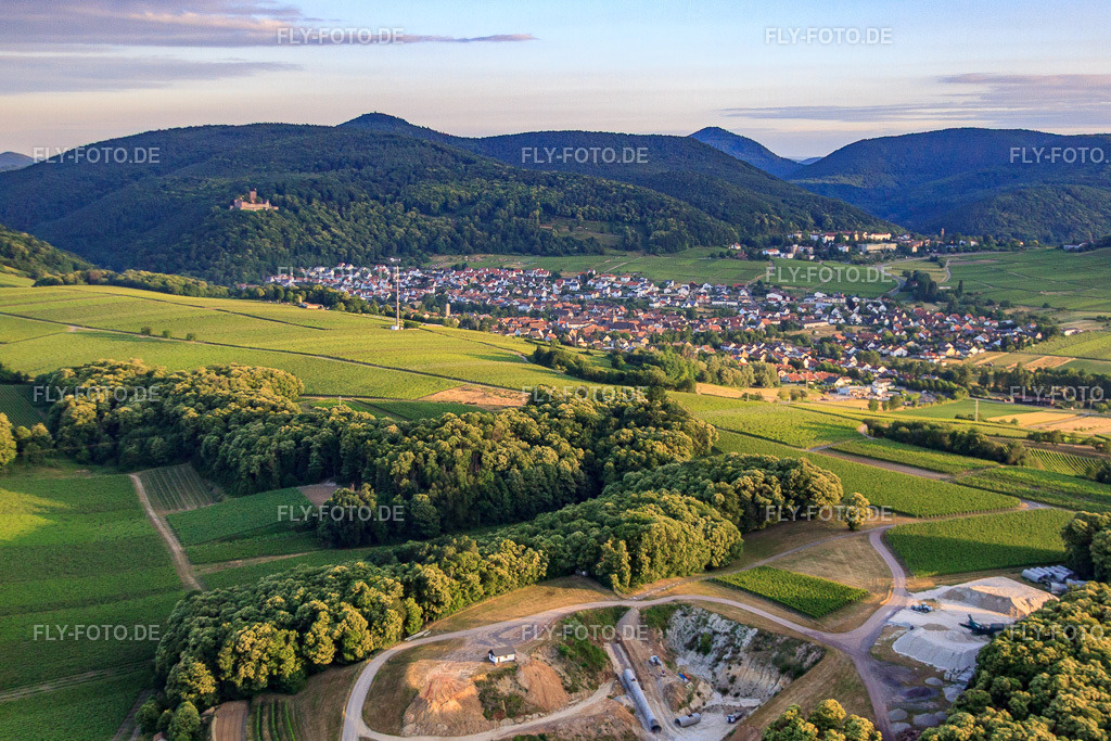Blick von der Deponie aus | Luftbild: Blick von der Deponie aus im Ortsteil Gleiszellen in Gleiszellen-Gleishorbach im Bundesland Rheinland-Pfalz in Deutschland. Foto: IMG_67839.jpg vom 14.06.2014 durch Werner Riehm/FLY-FOTO.de - Realisiert mit Pictrs.com