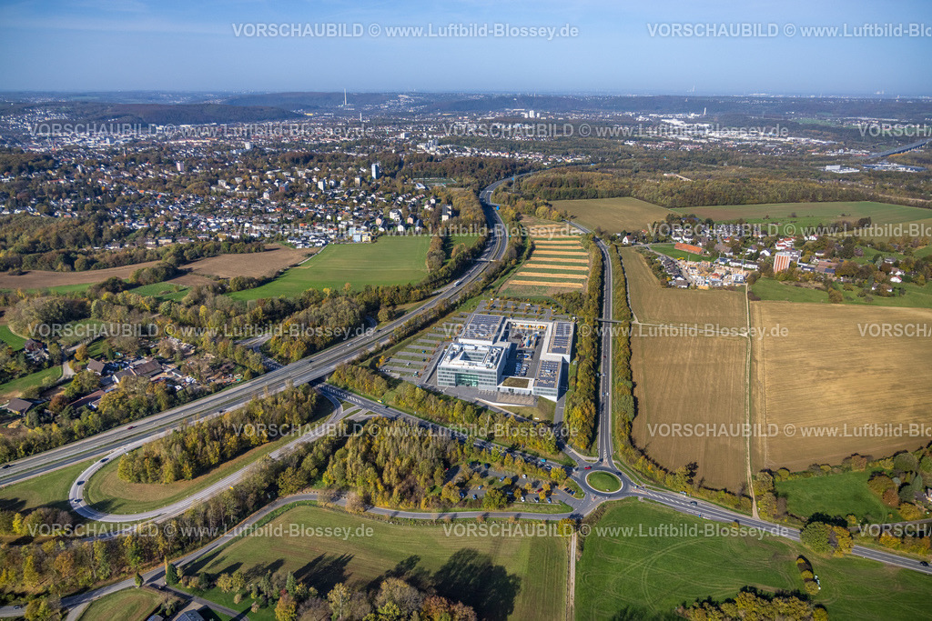 Hagen221016704 | Luftbild, ENERVIE - Südwestfalen Energie und Wasser AG, Solardach, Emst, Hagen, Ruhrgebiet, Nordrhein-Westfalen, Deutschland