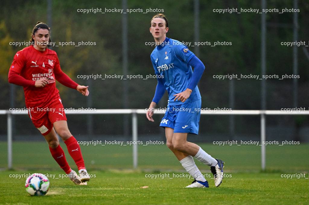 SAK vs. KAC 1909 | #5 Jakob Geister SAK, #4 Patrick Legner KAC, SAK vs. KAC 1909, SAK vs. KAC 1909 am 17.04.2025 in Klagenfurt (Sportpark Welzenegg), Austria, (Photo by Bernd Stefan)