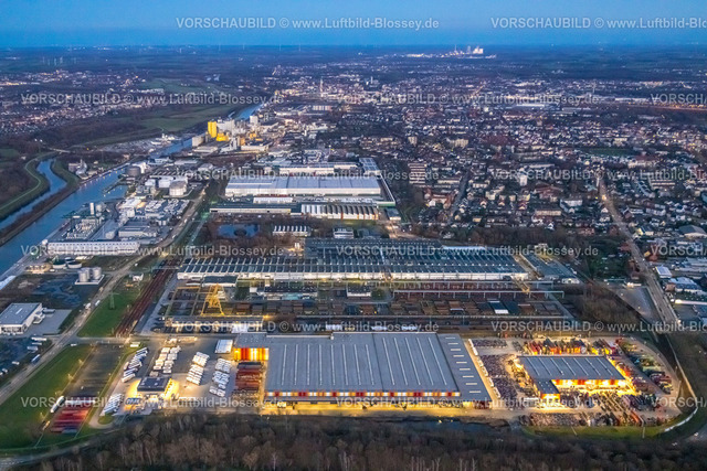 Hamm230102847 | Luftbild, Gewerbegebiet Hafenstraße, trinkgut Logistikzentrum, Lanfer, Metro, Hafen, Nachtaufnahme, Nachtflug, Stadtbezirk Herringen, Hamm, Ruhrgebiet, Nordrhein-Westfalen, Deutschland