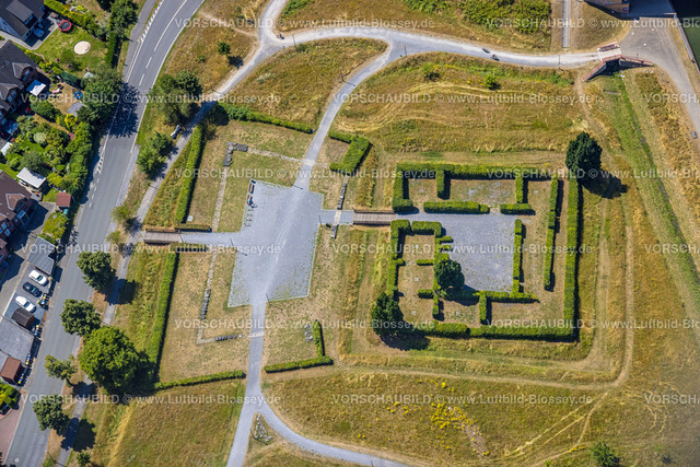 Castrop-Rauxel220706293 | Luftbild, Landschaftsarchäologischer Park Henrichenburg, Hecken Labyrinth, Henrichenburg, Castrop-Rauxel, Ruhrgebiet, Nordrhein-Westfalen, Deutschland