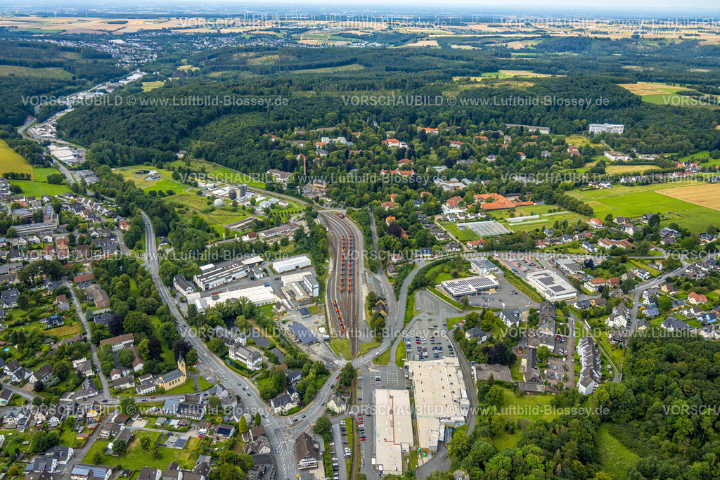 Warstein240713322 | Luftbild, Güterbahnhof, LWL-Klinik im Wald, Suttrop, Warstein, Sauerland, Nordrhein-Westfalen, Deutschland