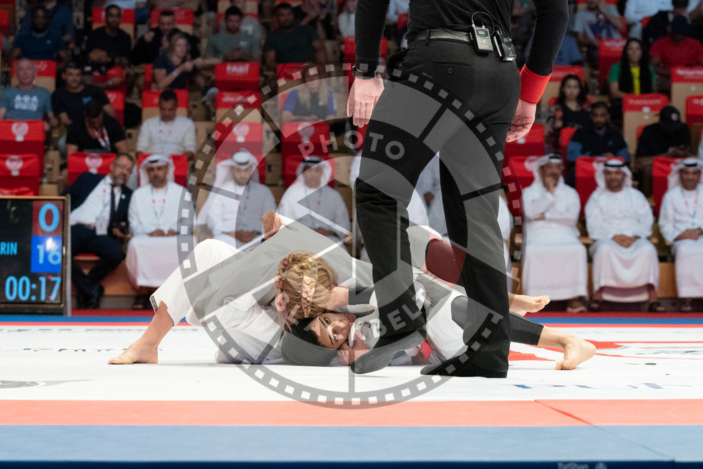 20231106PBB2752 | Fighters compete during the AJP World Master Championship in the Mubadala Arena in Abu Dhabi, Arab United Emirates, on November 6, 2023.