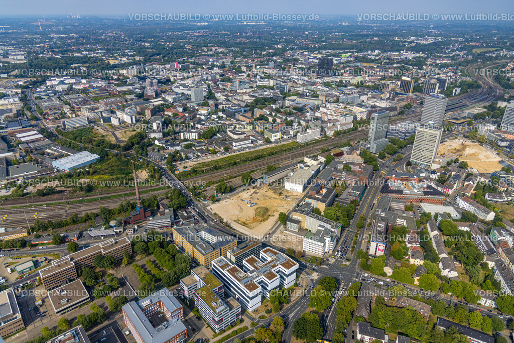 Essen220804238 | Luftbild, ehemaliger Standort der Verlagsgruppe WAZ, Westdeutsche Allgemeine Zeitung Essen, Funkemedien, Friedrichstraße, Sachsenstraße, geplantes Projekt Literatur Quartier Essen,   Südviertel, Essen, Ruhrgebiet, Nordrhein-Westfalen, Deutschland