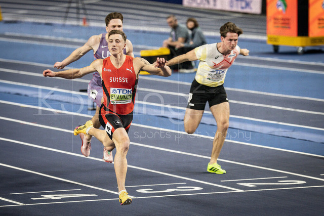 World Athletics Indoor Championships Kujawy Pomorze 26, 20.03.2026 | TORUN, POLAND - MARCH 20:  Simon EHAMMER (SUI) crossing the finish line of the 60m (Heptathlon) during the World Athletics Indoor Championships Kujawy Pomorze 26 on day 1 / session 1 at Kujawsko-Pomorska Arena Torun on March 20, 2026 in Torun, Poland. 