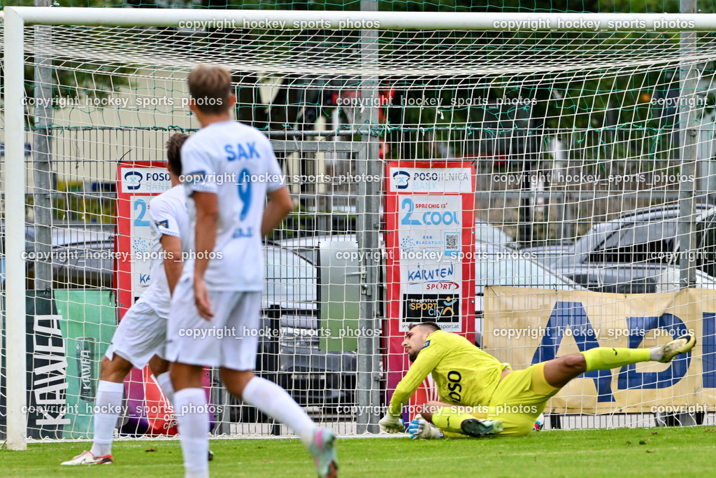 SAK vs. ATUS Ferlach | Tor ATUS Ferlach, #1 Kristijan Kondic SAK, SAK vs. ATUS Ferlach, SAK vs. ATUS Ferlach am 01.08.2025 in Klagenfurt (Sportpark Welzenegg), Austria, (Photo by Bernd Stefan)
