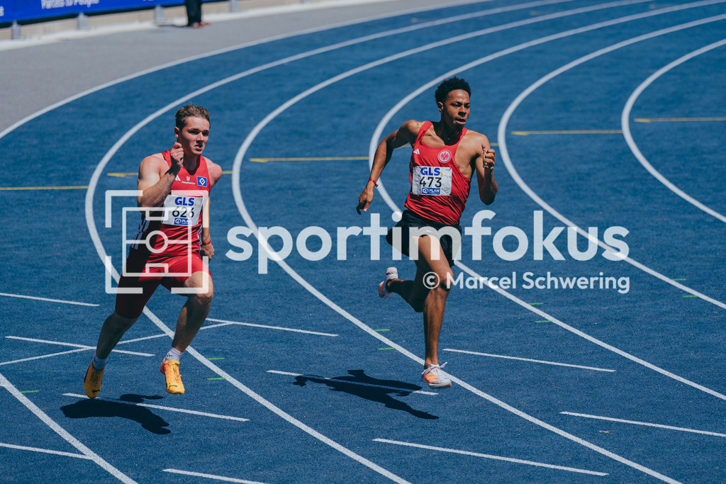 Deutsche Meisterschaften U20 / U16 2026 | Frederik Seidl, Hamburger SV, 626, Oskar Krauss, Eintracht Frankfurt e.V., 473, 200-Meter-Lauf, Halbfinale, Deutsche Meisterschaften der U20 &amp; U16 2026, Lohrheidestadion Bochum-Wattenscheid, 12.07.2026. Foto: Marcel Schwering / sportimfokus - Realisiert mit Pictrs.com