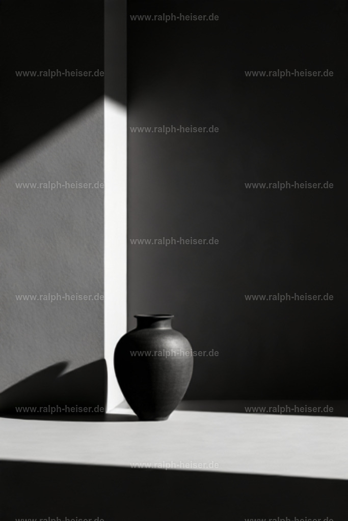 KI00356 | Mit moderner KI‑generiertes schwarz-weiß Artwork, sorgfältig manuell für den Druck optimiert.