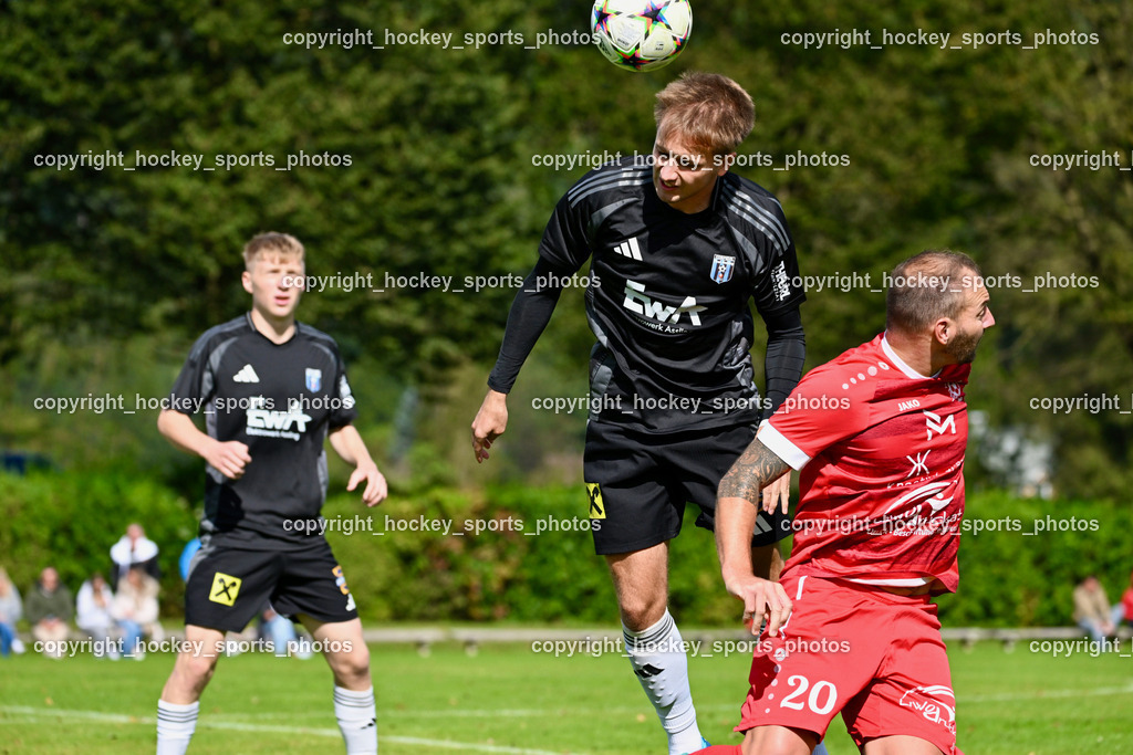 SV Rothentuhurn vs. URC Thal Assling | #17 Maximilian Ortner URC Thal Assling, #20 Andreas Allmayer SV Rothenthurn, SV Rothentuhurn vs. URC Thal Assling, SV Rothentuhurn vs. URC Thal Assling am 15.09.2024 in Rothenthurn (Sportplatz Rothenthurn), Austria, (Photo by Bernd Stefan)