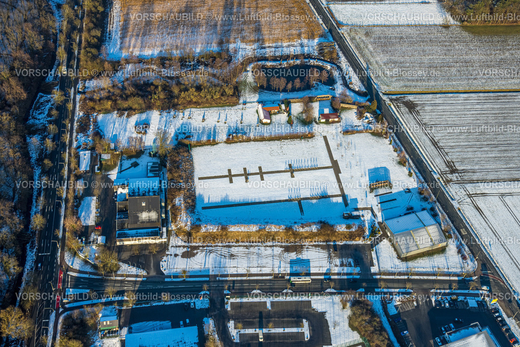 Hamm260105618 | Luftbild, Sportplatz Bogensportzentrum Hammer Sportclub 2008 e.V.HSV, von-Thünen-Halle Schützenhalle, Winterlandschaft, Stadtbezirk Rhynern, Hamm, Ruhrgebiet, Nordrhein-Westfalen, Deutschland