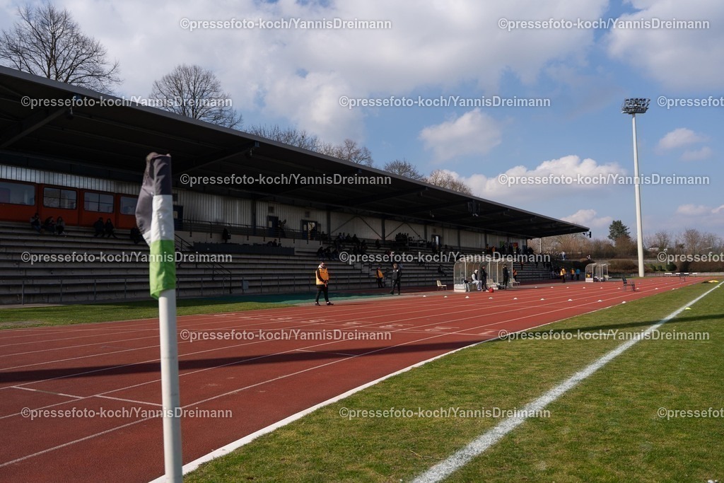 xYDR15032501028 | 15.03.2025, xydrx, Fußball, Borussia Mönchengladbach II (U23) - 1.FC Bocholt, Regionalliga West, Grenzlandstadion: Übersichtsbild Grenzlandstadion, Feature