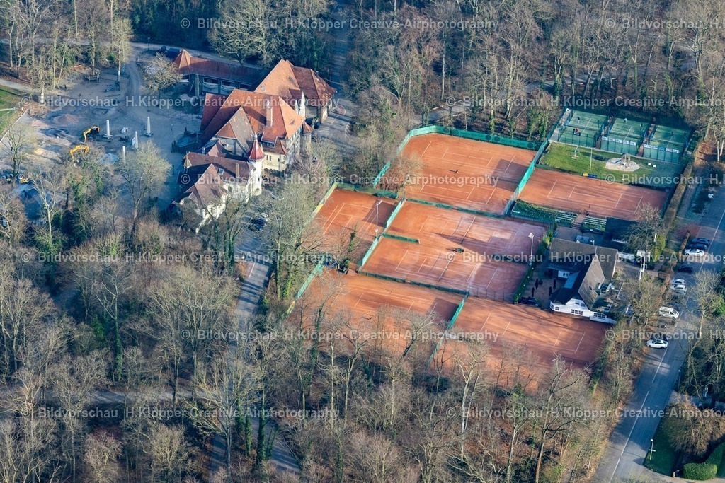 Luftbild Krefeld-8161 | Luftbildfotografie Gebäude der Freiluft- Gaststätte Stadtwaldhaus Krefeld an der Hüttenallee in Krefeld im Bundesland Nordrhein-Westfalen, Deutschland - Realisiert mit Pictrs.com