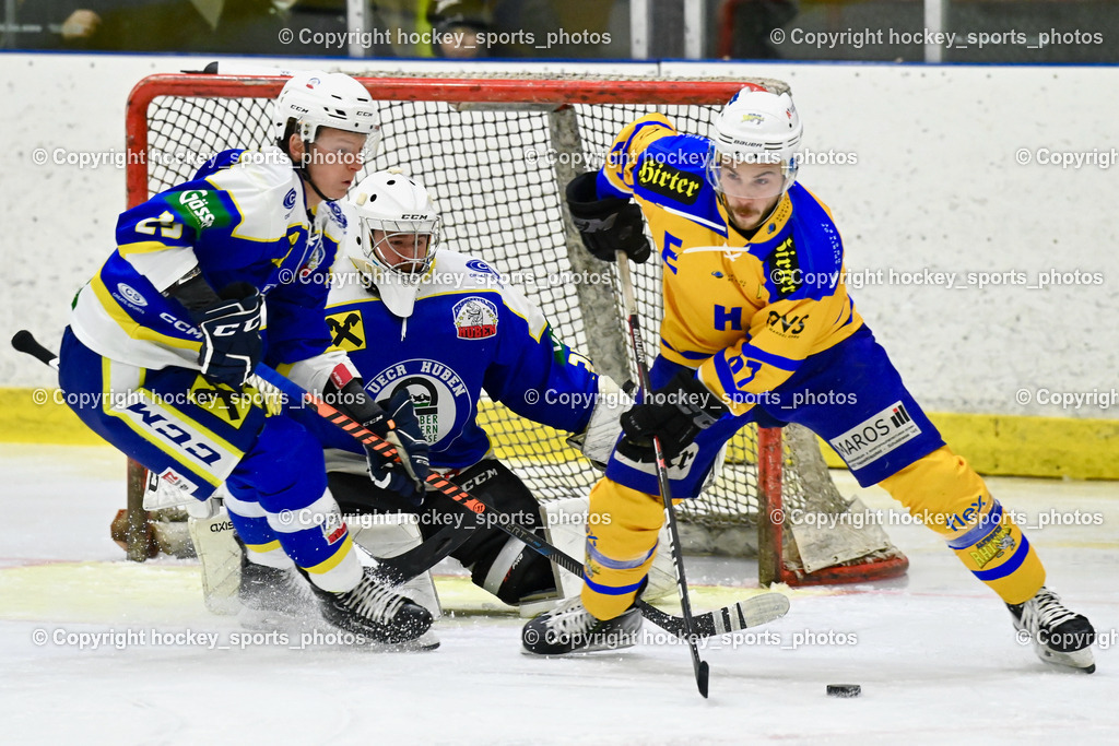 EHC Althofen vs. UECR Huben 14.1.2023 | #29 Bstieler Raphael, #35 Warscher Thomas, #67 Schettina Kevin