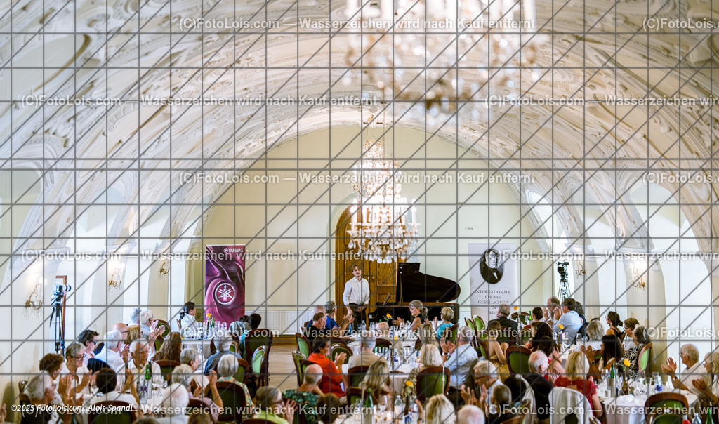 _ALP3733_Dinnerkonzert | XLI. CHOPIN-Festival - Prätatensaal, Sa 16. Aug. 2025, 13.00 Uhr, DINNERKONZERT, festliches Mittagessen mit musikalischen Darbietungen, Gewidmet Johann Strauss (200. Geburtstag) und Frédéric Chopin.    Manfred Wagner-Artzt - Klavier, Vera Kostner - Violine und Elias Tiefenbacher - Jazz-Piano.
