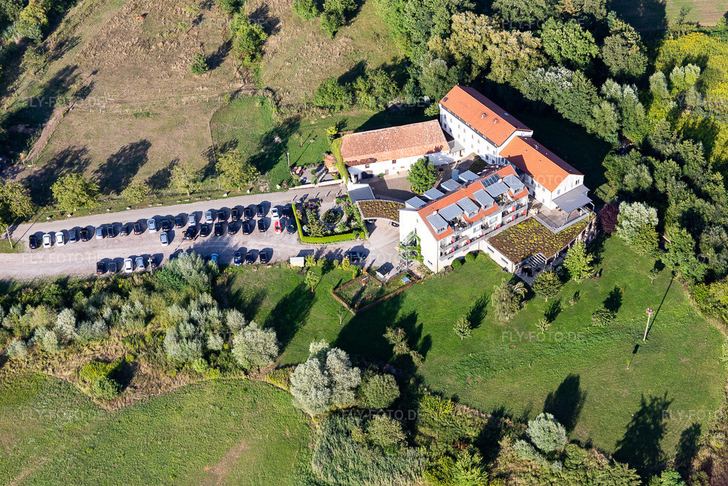 Luftbild: Zeiskamer Mühle in Zeiskam im Bundesland Rheinland-Pfalz in Deutschland. Foto: IMG_116667.jpg vom 14.08.2019 durch Werner Riehm/FLY-FOTO.de