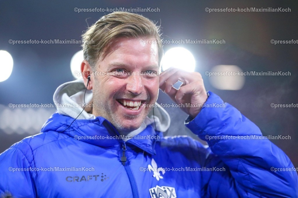 Due17012501002 | 17.01.2025, Fußball, Fortuna Düsseldorf - SV Darmstadt 98, 2.. Fußball Bundesliga, 18. Spieltag, Merkur Spiel-Arena, Saison 2024 2025: Cheftrainer Florian Kohfeldt (SV Darmstadt)DFB regulations prohibit any use of photographs as image sequences and or quasi-video.