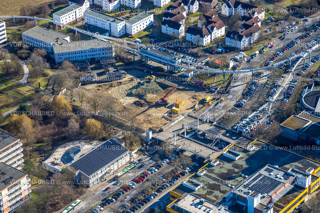 Dortmund260200259 | Luftbild, Baustelle mit Abbau und Neubau der Universitätsbibliothek am Campus TU Dortmund Vogelpothsweg, Hochbahn Schwebebahn Anlage, Eichlinghofen, Dortmund, Ruhrgebiet, Nordrhein-Westfalen, Deutschland