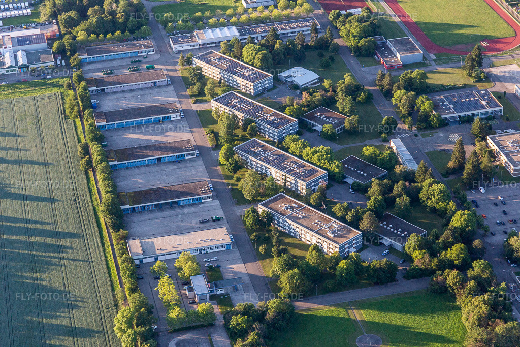 Luftbild: Bereitschaftspolizeidirektion in Bruchsal im Bundesland Baden-Württemberg in Deutschland. Foto: IMG_115262.jpg vom 13.06.2019 durch Werner Riehm/FLY-FOTO.de