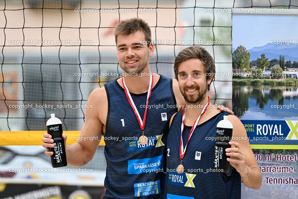 Kärntner Landesmeisterschaft Beach Volleyball | RAINER Christian, RIEGLER Stefan, Kärntner Landesmeisterschaft Beach Volleyball, Kärntner Landesmeisterschaft Beach Volleyball am 18.08.2024 in Villach (Rathausplatz Villach), Austria, (Photo by Bernd Stefan)
